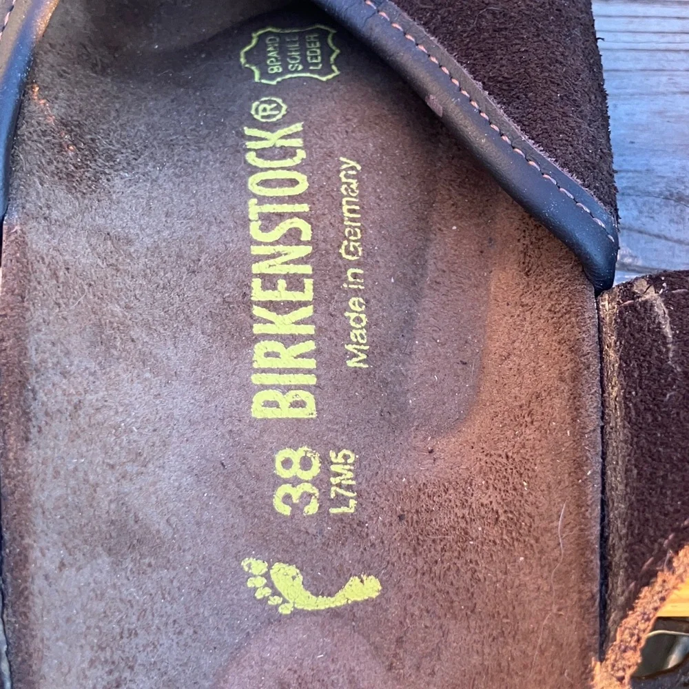 Birkenstock Dark Brown Suede Clogs - Picture 3 of 4